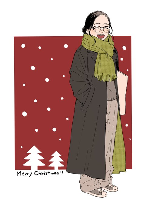 「coat green scarf」 illustration images(Latest)