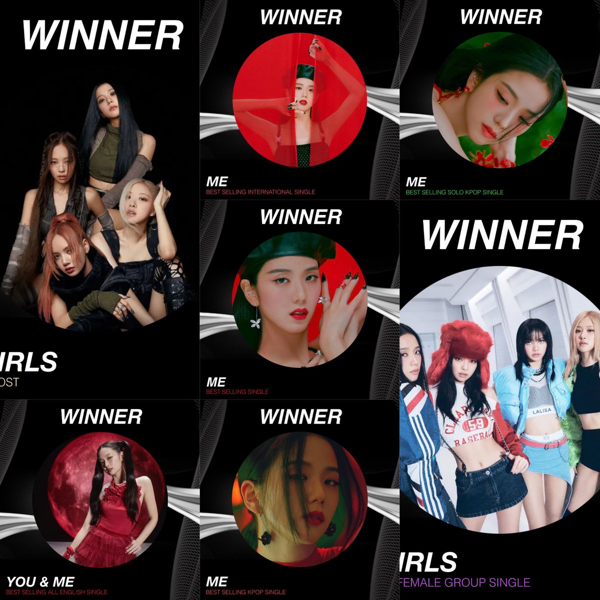BLACKPINKGLOBAL's tweet photo. Congratulations to @BLACKPINK for winning at the China Year End Awards 2023! 

BLACKPINK (THE GIRLS)
🏆 Best Selling OST
🏆 Best Selling Female Group Single

JISOO (ME) 
🏆 Best Selling International Single
🏆 Best Selling Kpop Single
🏆 Best Selling Solo Kpop Single 
🏆 Best Selling Single

JENNIE (You & Me) 
🏆 Best Selling All English Single

#JISOO #JENNIE #ROSÉ #LISA #블랙핑크