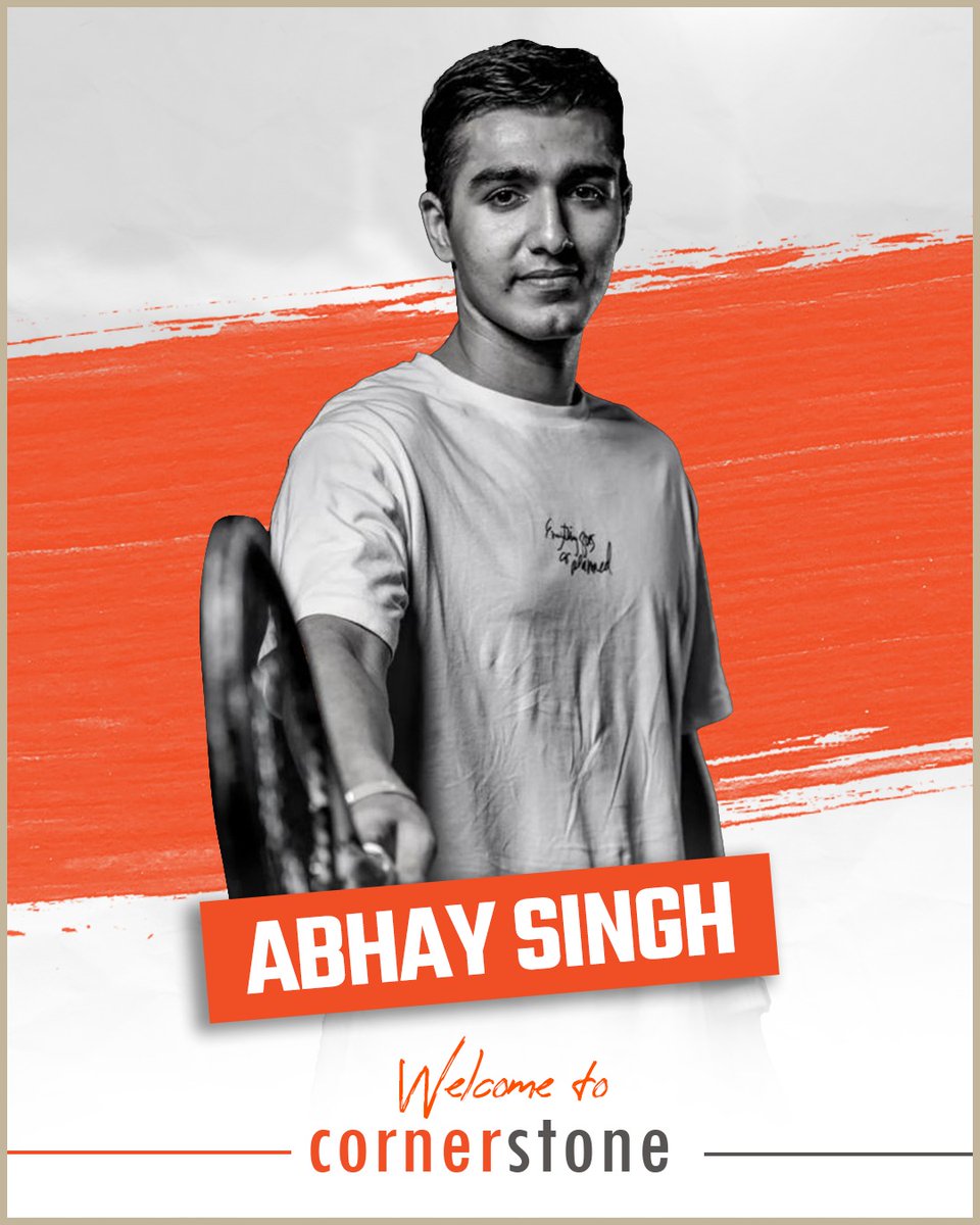 We’re delighted to welcome the supremely talented Squash player- @abhaysinghk98, to the Cornerstone family! 🙌 #HomeOfChampions
