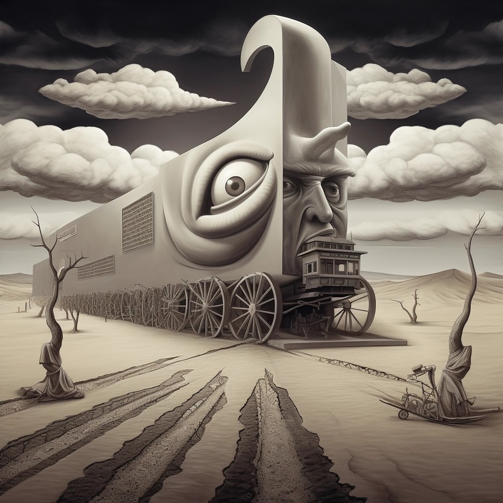 artlaoyu's tweet photo. AI photography, magical train in the desert，AI摄影，沙漠中的神奇火车
#digitalart #ai #aiart #aiartwork #surreal #surrealart #artwork #midjourney #midjourneyart #photography #digitalart #aiphotography #digitalphotography #surrealart #blackandwhite#摄影 #人工智能 #超现实主义 https://t.co/D3g7HOld72
