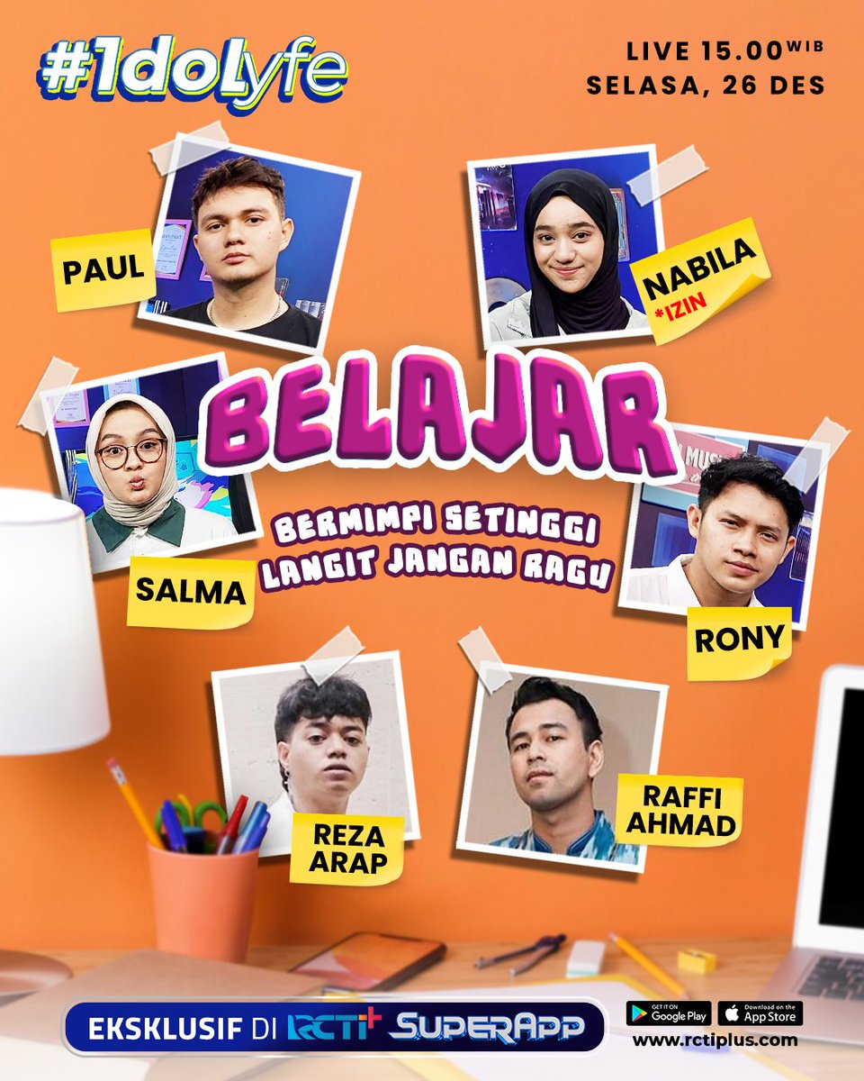 IDOLYFE TERAKHIR! Di tahun 2023 ini akan spesial karena kehadiran dua guest star yaitu papanya Cipung, Raffi Ahmad dan juga Reza Arap!

SORE INI
GRATIS streaming mulai pukul 15.00 WIB
Eksklusif di RCTI+ Superapp
#rctiplussuperapp #idolyfe #idolyferctiplus #idolyfepanaroma