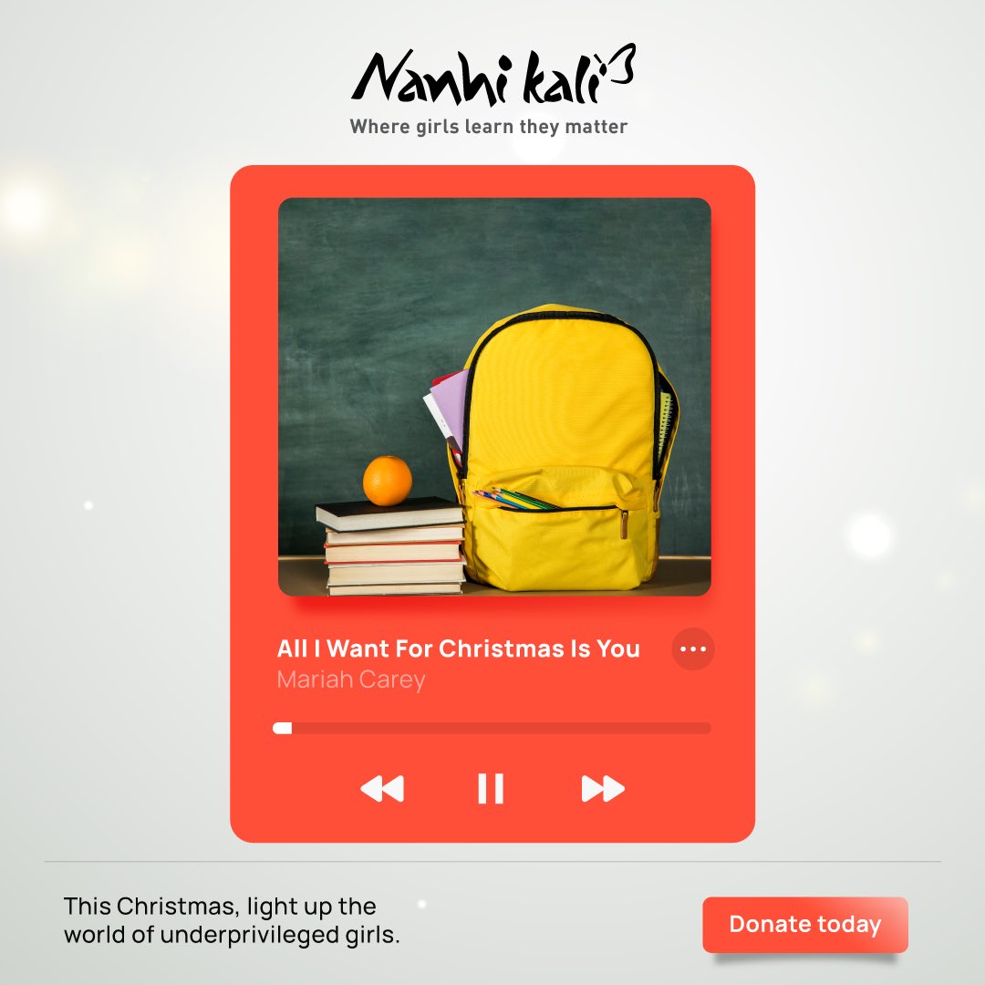 NanhiKali's tweet photo. This Christmas, help 'Carey' her dreams. 
Choose to support the educational journey of underprivileged girls.

Visit https://t.co/ZL3u64vY05

#NanhiKali
#WhereGirlsLearnTheyMatter
#SantAGirlToSchool
#EveryGirlMatters https://t.co/P1ZP1SlHgj