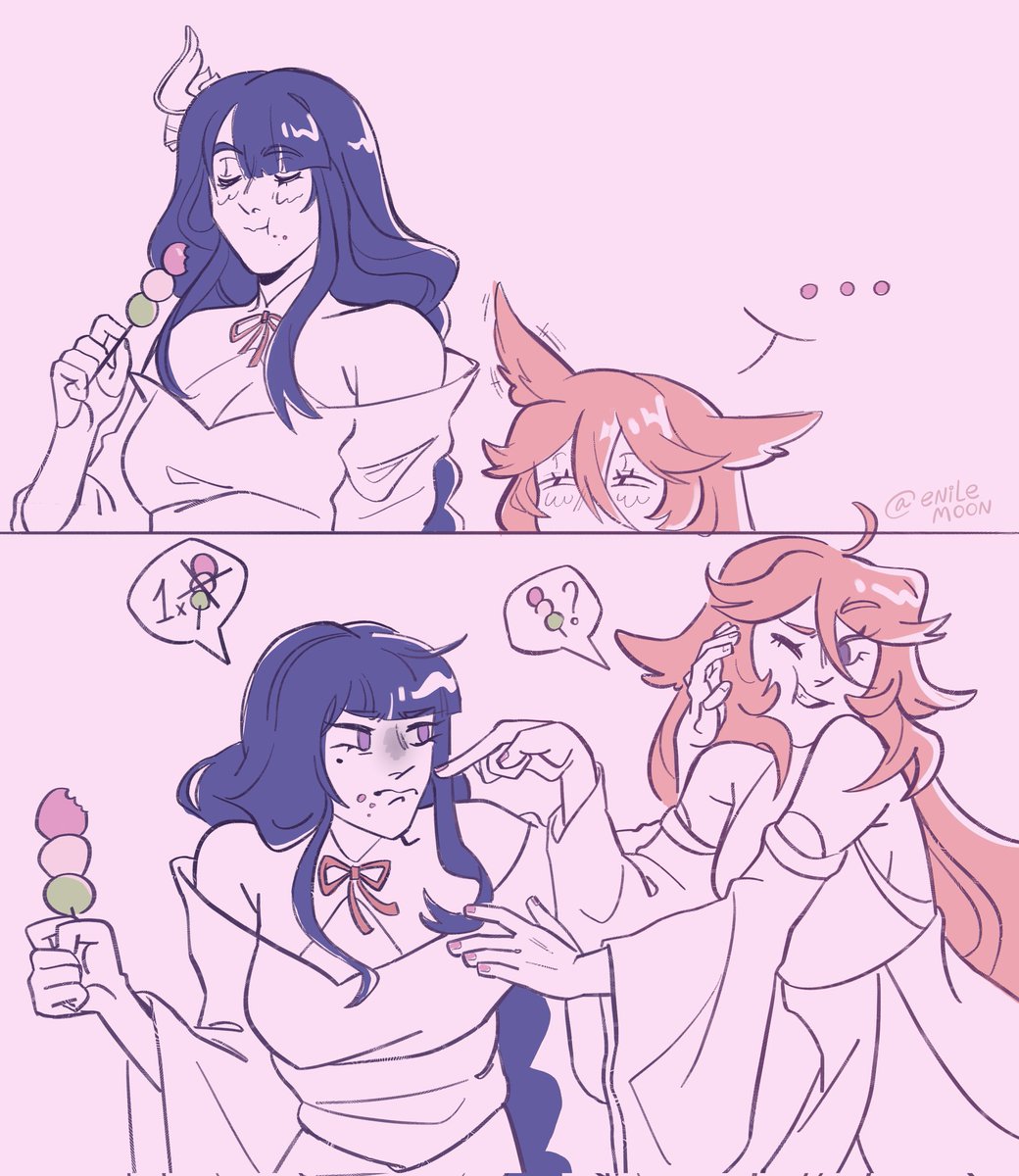 enilemoon's tweet photo. She wants a taste too...

#Genshinlmpact #genshinimpactfanart #eimiko #ei #RaidenShogun #yaemiko #wlw https://t.co/fvE2IM0lqT