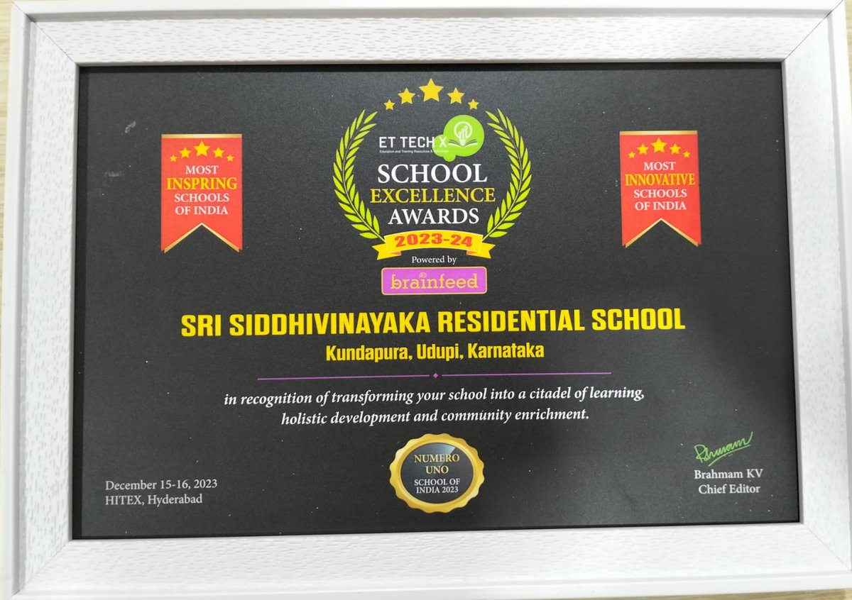 ResidentialSri's tweet photo. Another feather in the cap, another milestone achieved.
School Excellence Award - 2023 https://t.co/WBH5avBZe4