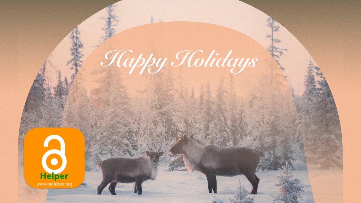 OaHelper's tweet image. Wishing you and yours a very Happy Holidays. 

Hoping that you have enjoyed the blessings of the season and look forward to what 2024 may bring.