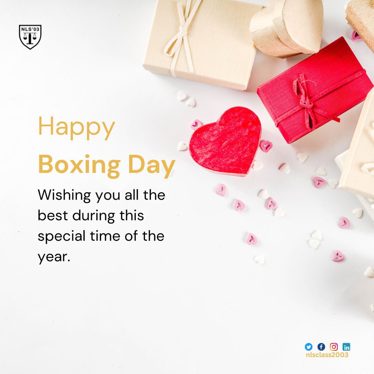 nlsclass2003's tweet photo. Happy Boxing Day! π₯π
Wishing you all a relaxing and joyful time with loved ones during this special holiday.
However you spend it, I hope it's merry and bright.
Kabir Akanbi
For : NLS Class 2003
#nlsalumni #nlsclass2003 #newyear #seasonsgreetings #happyholidays https://t.co/CrPVjVDlno