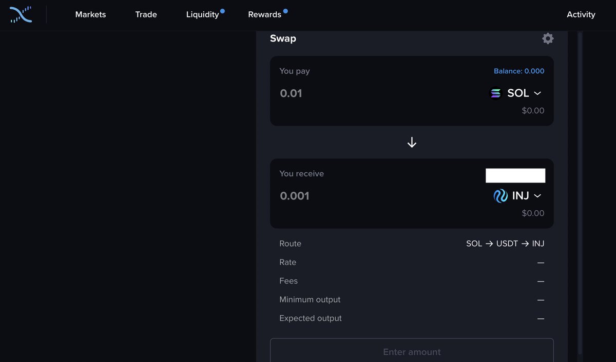 2️⃣ $INJ 取得方法

✅ Rango (<a href="/RangoExchange/">Rango (💙, 🔄)</a>)
🔸 Cosmos 初心者
🔸 簡単に始めたい人
🔗 app.rango.exchange

✅ Injective Hub
🔸 $SOL の利益を使いたい人 (※言い方)
🔸 事前に少額のガス代 $INJ 用意
🔗 hub.injective.network/bridge
🔸 <a href="/HelixApp_/">Account moved to @HelixMarkets</a> でスワップ
🔗 helixapp.com/swap/