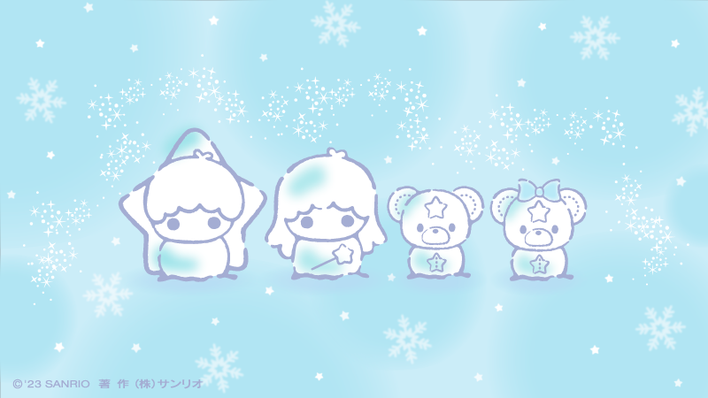 「降る雪の音が聞こえそうな静かな夜、まるで絵本の世界に入りこんだみたい…☆」|キキ＆ララ【公式】のイラスト