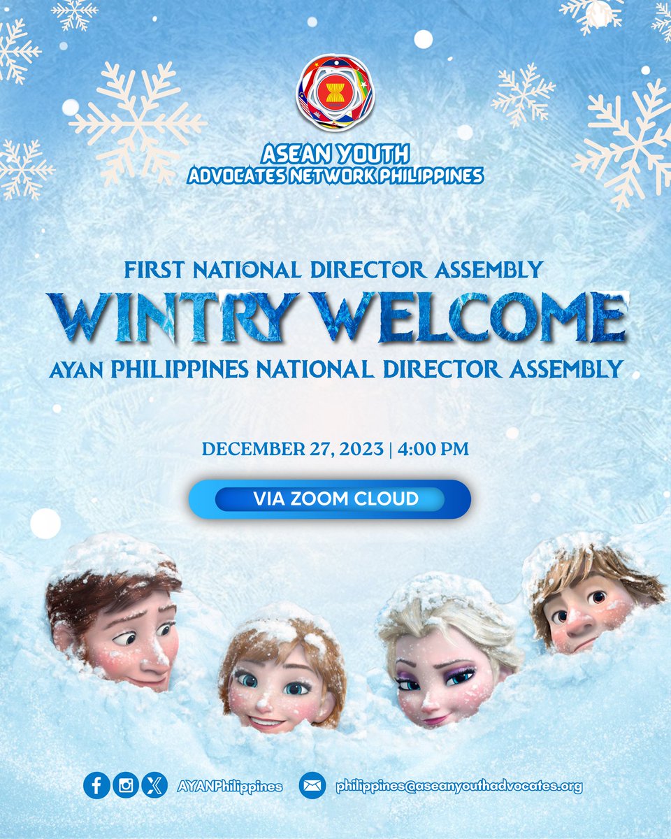 ayanphilippines's tweet photo. 𝗧𝗵𝗲 𝗰𝗼𝗹𝗱 𝗻𝗲𝘃𝗲𝗿 𝗯𝗼𝘁𝗵𝗲𝗿𝗲𝗱 𝘂𝘀 𝗮𝗻𝘆𝘄𝗮𝘆... ❄️

#1stNationalDirectorAssembly 
#WintryWelcome
#ASEANYouthAdvocatesNetworkPhilippines 
#AYANPH https://t.co/awJHdcz91J