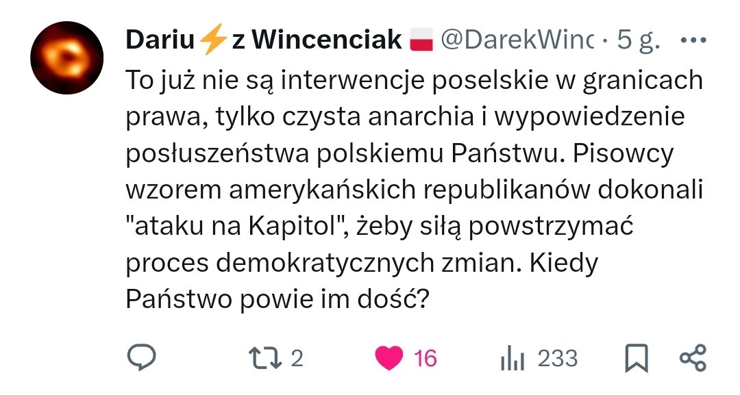 BudrewiczEla's tweet photo. @paweljablonski_ Mamy do czynienia z dezinformacją. Prawda jest tylko, że "Zajmowanie siłą budynków TVP, PAP przez posłów PiS nie jest interwencją poselską. Policja ma prawo ich stamtąd wyprowadzić. Posłom za okupację grozi odpowiedzialność karna i dyscyplinarna" #RebeliaPiS https://t.co/NVYUflp0vr