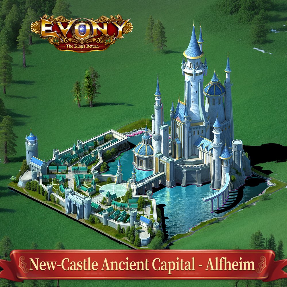 New Castle Decor Ancient Capital - Alfheim is now available! Historic architectural splendor and strategy is skilfully integrated.🏰✨ #evony #エボニー
