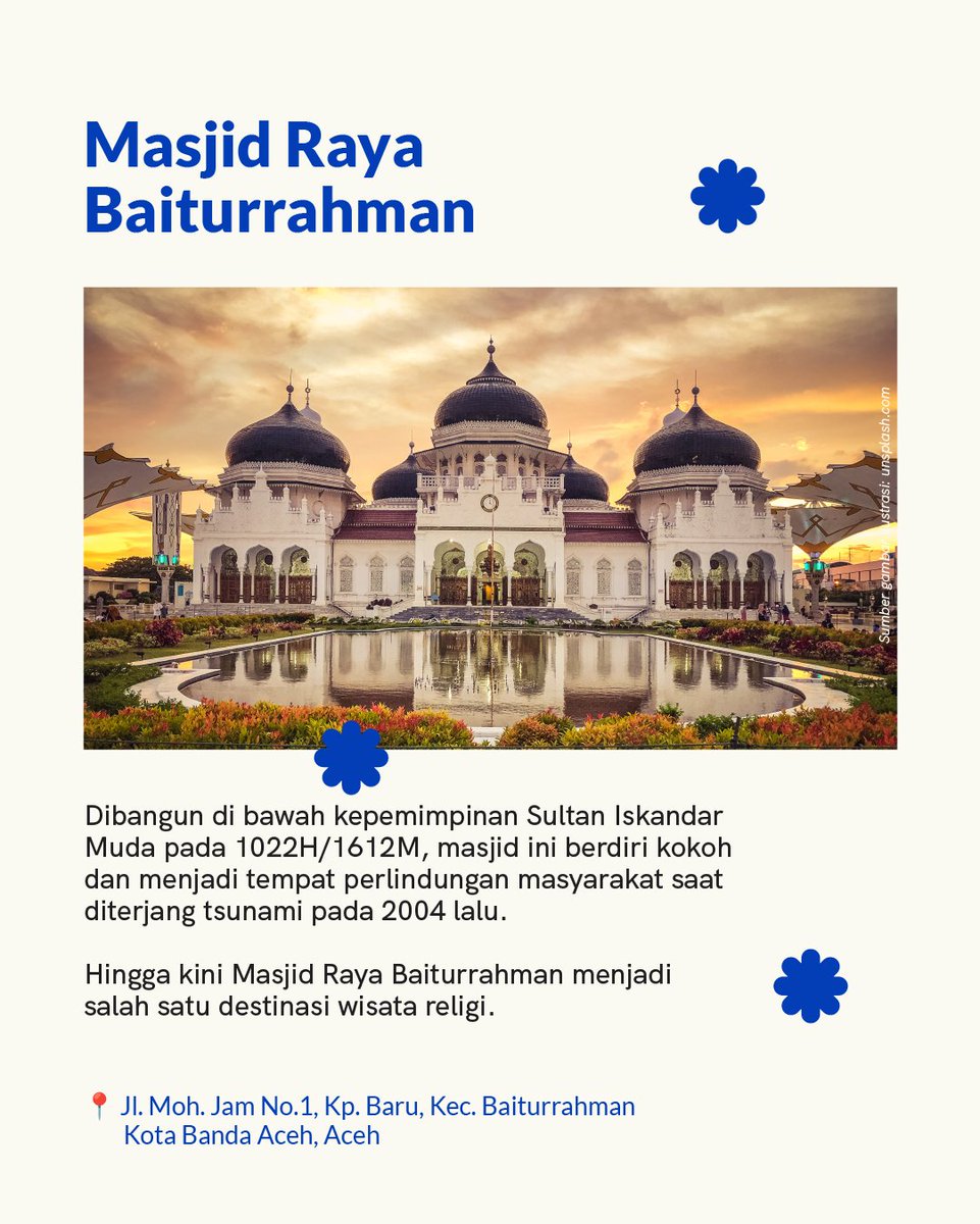 KemenPariwisata's tweet photo. 19 tahun berlalu sejak tsunami menerjang, saudara-saudara kita di Aceh berhasil bangkit dan bertahan dari keterpurukan. 🌹

Untuk mengenang tragedi ini, ada beberapa tempat yang dapat kamu kunjungi untuk mendoakan korban hingga mengedukasi diri tentang kesiagaan bencana. 

Mari bangkit bersama membangun kekuatan! ✊🏻

#WonderfulIndonesia
#PesonaIndonesia