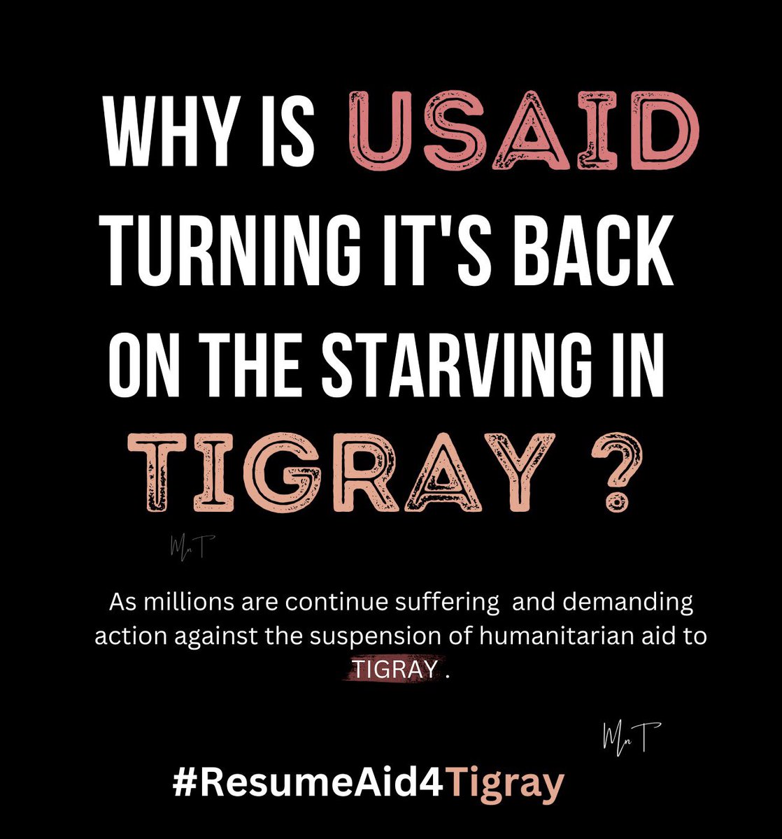 🚨 The situation in #Tigray is dire. Food shortages, atrocities & CRSV persist. @WFP & @USAID, Time to Act Now. Restore food aid with increased oversight. People in Tigray cannot be punished for the few abusing the system #RestoreAidNow @UNICEF @FAO