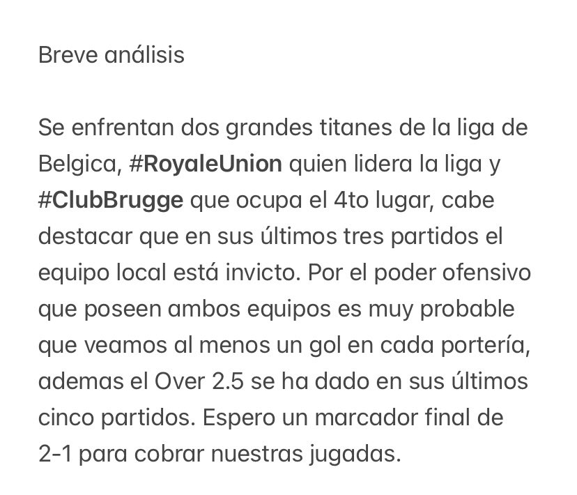 AndreaPicks's tweet photo. Buenas noches gente bellaaa 💕✨ les dejaré este Pick que me gusta muchísimo, y que saquen para mi grupo Premium 💎
#ClubBrujas vs #RoyaleUnion
#apuestasdeportivas
Compartan 🔁
Denle mucho amor ❤️
Buena vibra ✨🍀 https://t.co/pyEEuF9X0t