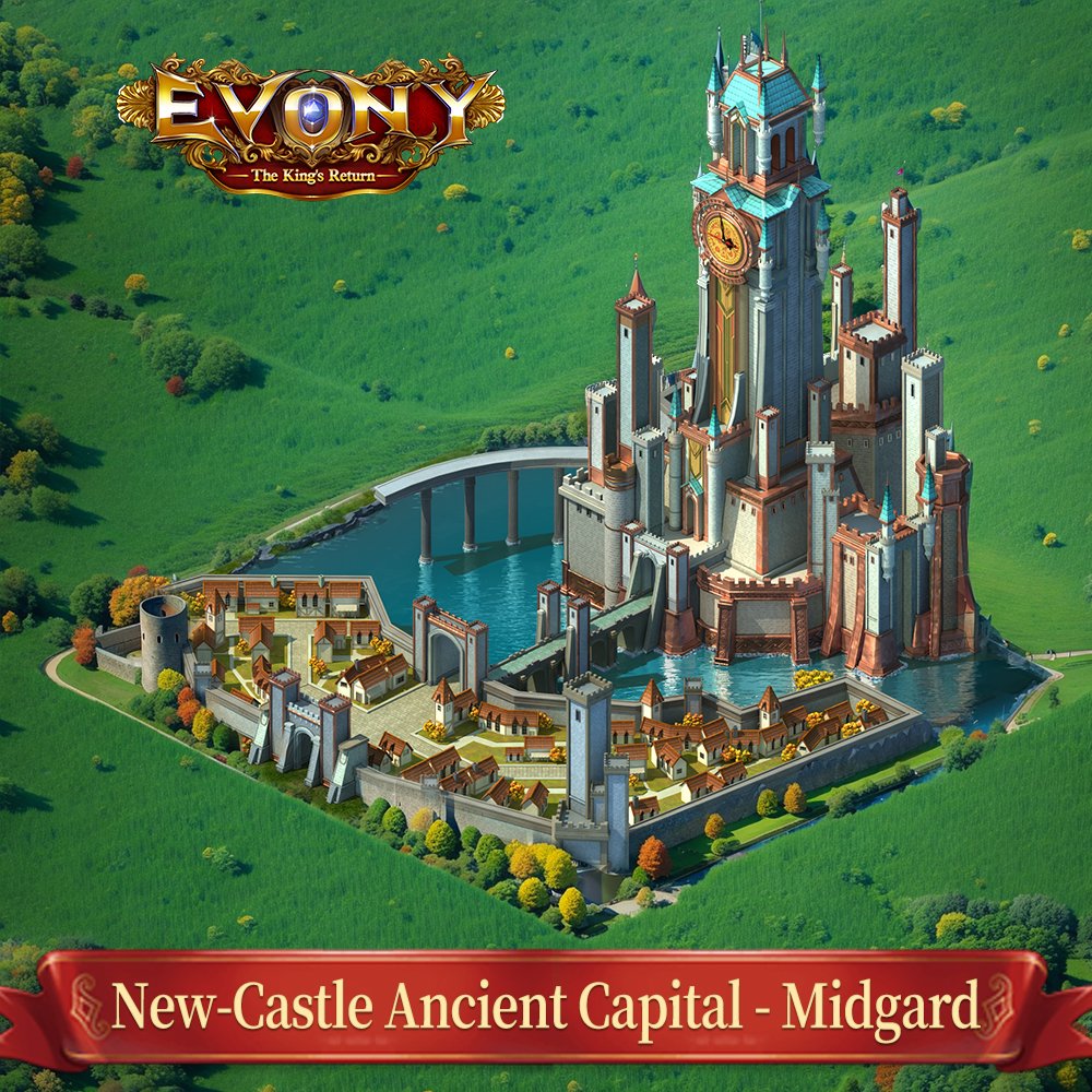 New Castle Decor Ancient Capital - Midgard, a new city awaiting your control, get ready to lead the rise of your civilization!🌆💪 #evony #エボニー