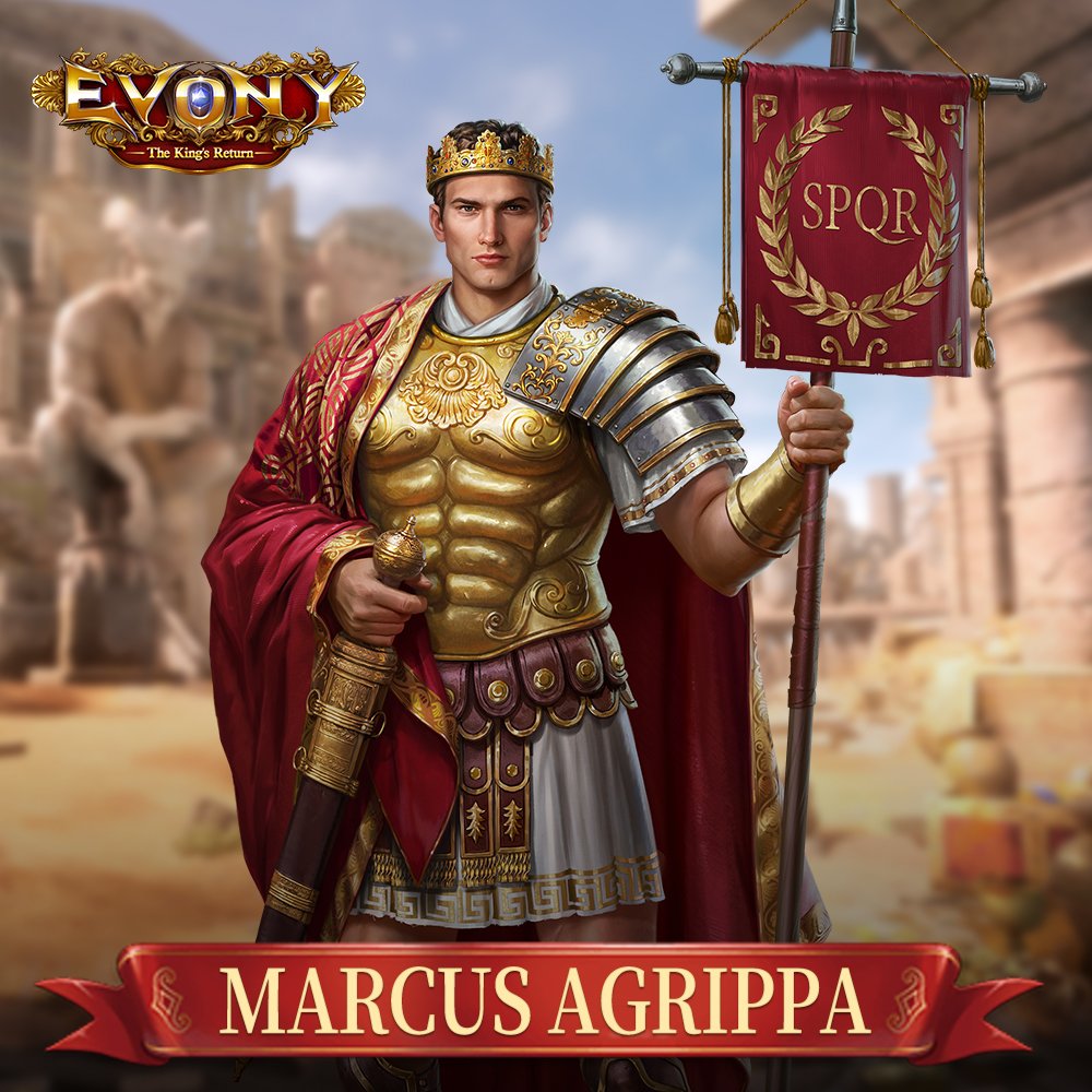 🌐 𝕰𝖕𝖎𝖈 𝕳𝖎𝖘𝖙𝖔𝖗𝖎𝖈 #General Marcus Agrippa🌟 Governor of Transalpine Gaul Increases ranged troops' attack by 40% and increases ranged troops and siege machines' defense and HP by 30% when General is leading the army to attack. #evony