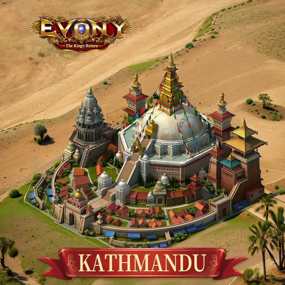 Historic City - Kathmandu Historic City - Kathmandu arrives! Majestic ancient city and stunning landscapes are all there. Come and win this Historic City!🏰💫 #evony