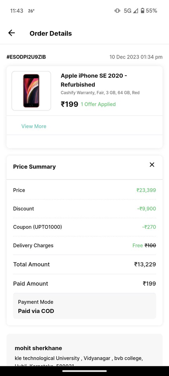 raxzrrr's tweet photo. bought an iPhone se 2020 64gb in fair condition from @Cashify_ , received it with duplicate screen, no true tone, 76 percent health on battery, 
asked for a refund but had lost the box, had all the documents and was wanting a refund, put several mails and waiting almost 2 weeks https://t.co/P5KUd8Wam0