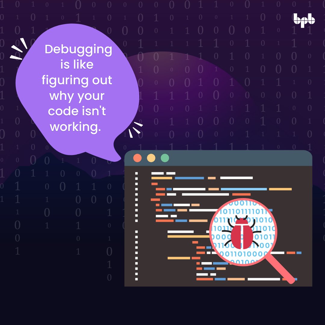 bpbonline's tweet image. Part 4 of our 'Explain Like I'm 5' series!
This time, we're diving into debugging...
#DebuggingDemystified #CodeExplained #TechSeries #LearningTech #CodingSimplified #TechAdventures #ELI5Coding #KidsWhoCode #ExploringCode #ProgrammingBasics #CodeWithKids #TechExplainedSimply