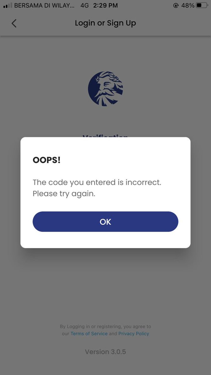 FitriAnasMY's tweet photo. @ZUSCoffee is there a reason why I get this message every time I try to login 😭😭 the code was correct!! https://t.co/yj9gJQB6xF