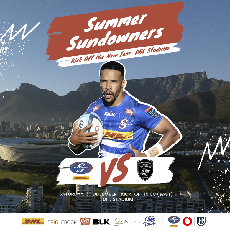 Another sizzling Summer Sundowner at DHL Stadium on Saturday. Come and join the party 🥳

🎟️ Get your tickets bit.ly/3txUblg

#iamastormer #dhldelivers <a href="/Vodacom/">Vodacom</a> #URC