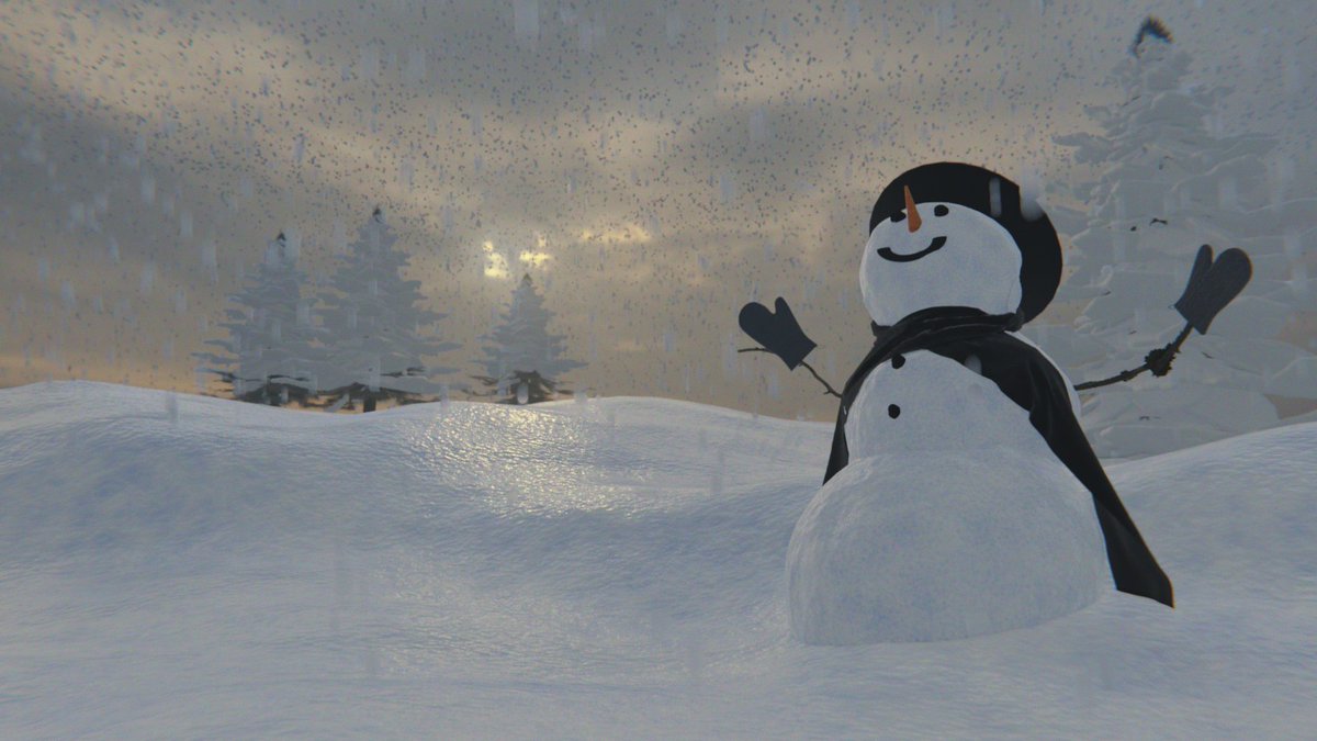 Stylez_Morales's tweet photo. Almost there, just need to adjust the snow a bit more, final lighting, and then come color grading in Davinci. (I had issues with the scarf so left it as is for now) Hope everyone had a good holiday. Made with @Blender #blender #blender3d #happyholidays #snowman #frosty #xmas23 https://t.co/6KWBbnqmRs