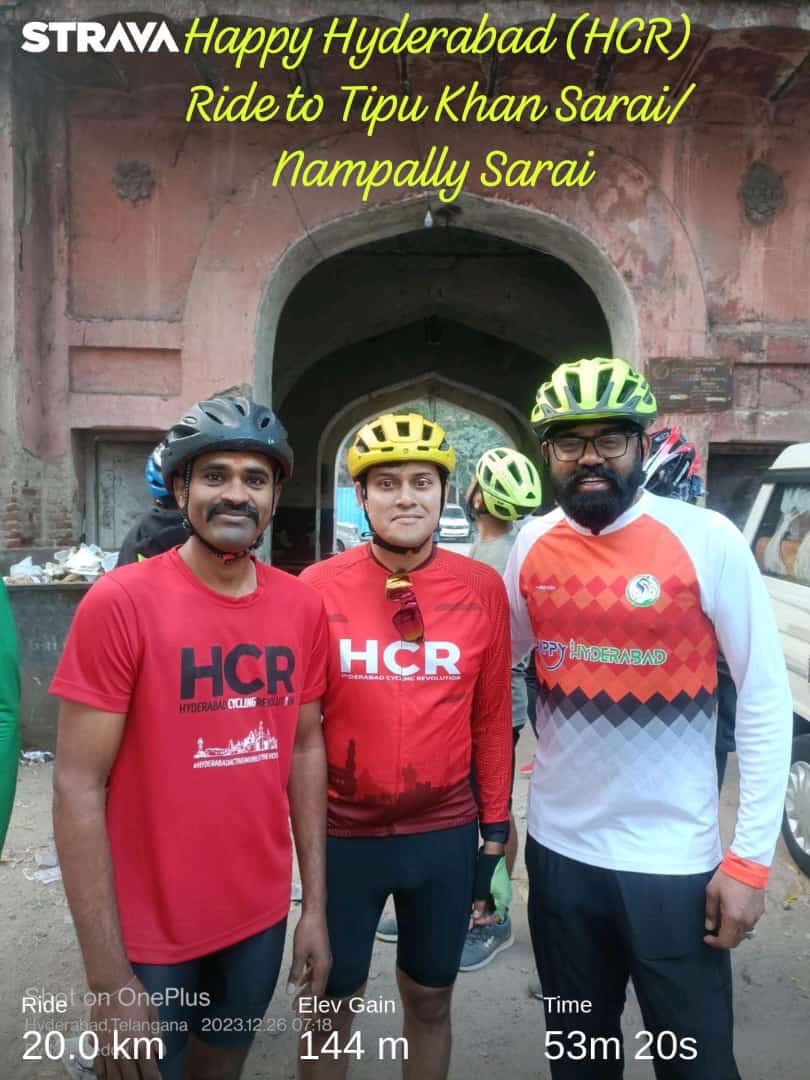 #HyderabadCyclingRevolution Happy Hyderabad Cyclist Thanks @historianhaseeb for organising Heritage Ride to Tipu Khan Sarai / Nampally Sarai #heritageofindia #Heritage #HeritageCity #CyclingCommunityOfHyderabad #Cyclist #Hyderabad @TelanganaCMO @TSMAUDOnline @HMDA_Gov