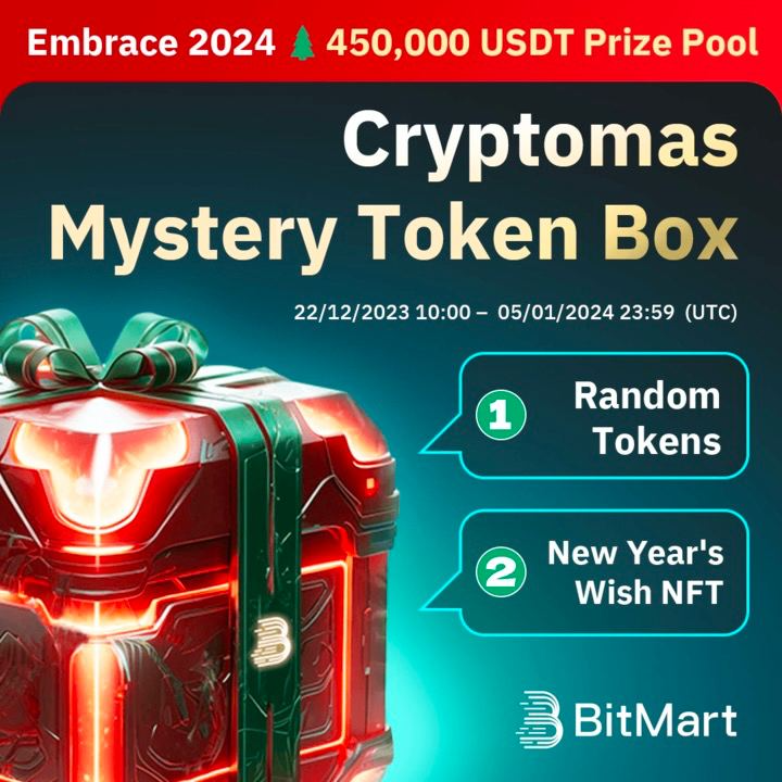 BitMartResearch's tweet photo. 🎁 Happy #BoxingDay!
🚀 Open the Cryptomas #Box for daily token surprises and a shot at 2024 USDT!
👉 https://t.co/Hnjx8pGUay

#BitMartCryptomas #BitMart #Christmas #Xmas2024 #NFT #Crypto https://t.co/7dah68afRj