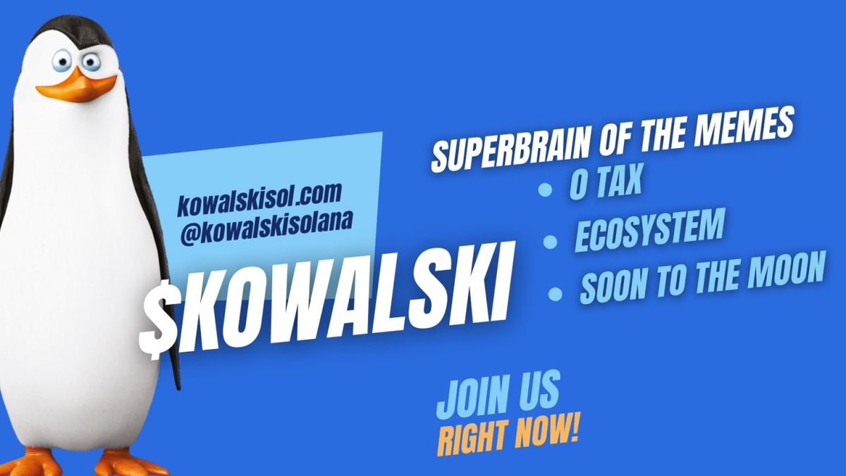 besvar247's tweet photo. @kdipep @SolanaMBS @Dojo_sol @WolfCapital_ @TaiyoPilots Every memecoin on Solana is mooning right now. #Kowalski is also on Solana and inspired by the most famous penguin. @kowalski_solana https://t.co/ivKdMHMggh