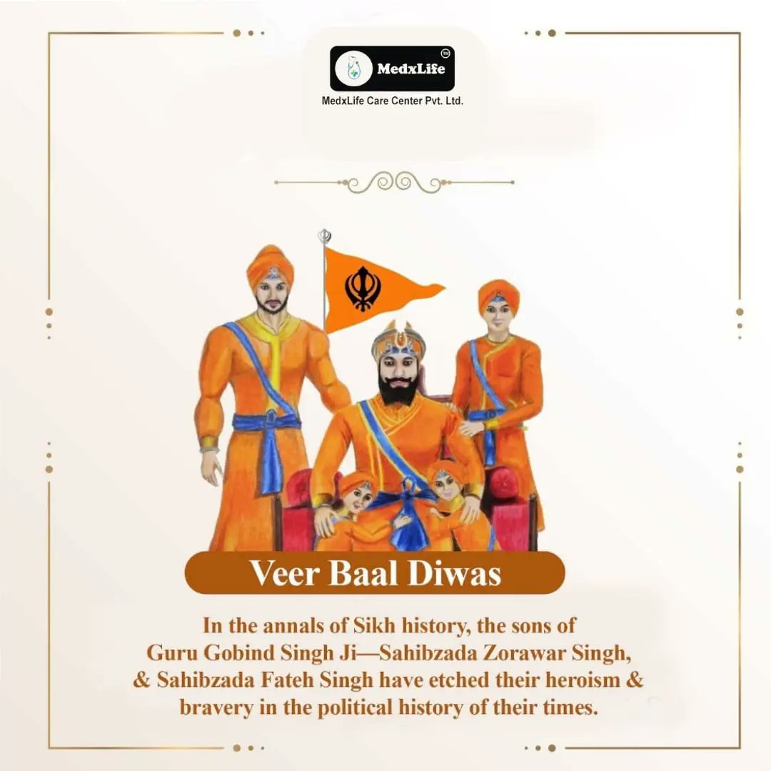 MedxLife's tweet photo. Remembering the courage and sacrifice of Baba Fateh Singh ji and Baba Zorawar Singh ji on Veer Baal Diwas.

Their legacy inspires us to uphold values of bravery and righteousness. Let's honor their memory and reflect on the teachings of Guru Gobind Singh Ji.

#VeerBalDiwas2023 https://t.co/6fK1W0Gz4g