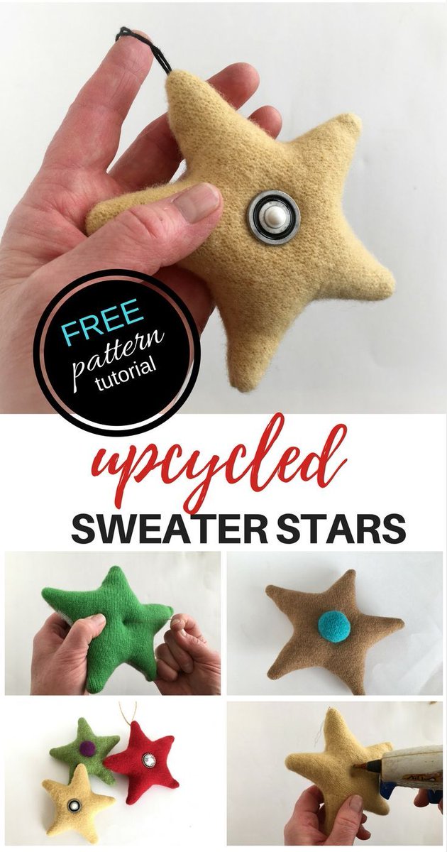 ppennypincher's tweet image. Learn how easy it is to make stuffed Christmas stars using upcycled sweaters. Free sewing pattern | DIY Christmas ornaments #upcycledsweaters #Christmasdecoration #freesewingpattern #recycledsweaters #woolsweatercrafts #christmascrafts #simplesewingproject dlvr.it/T0bs8F