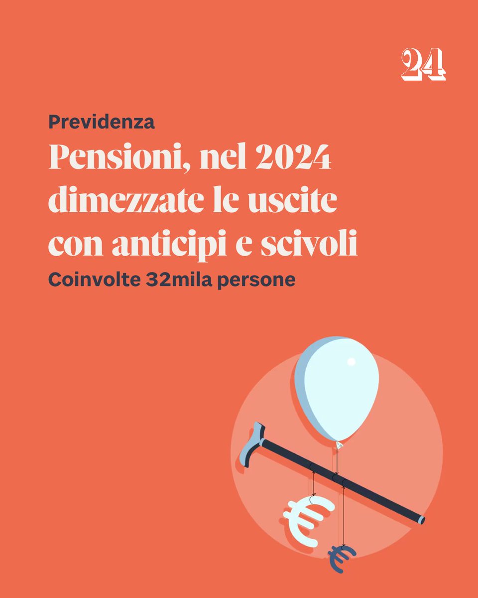 🔸 In base alla relazione tecnica della legge di #Bilancio 2024, l’anno prossimo dovrebbero accedere a #quota103, #OpzioneDonna e #ApeSociale quasi 32mila persone. 👥 Le stime relative alla legge 197/2022 indicavano quasi 60mila uscite nel 2023.