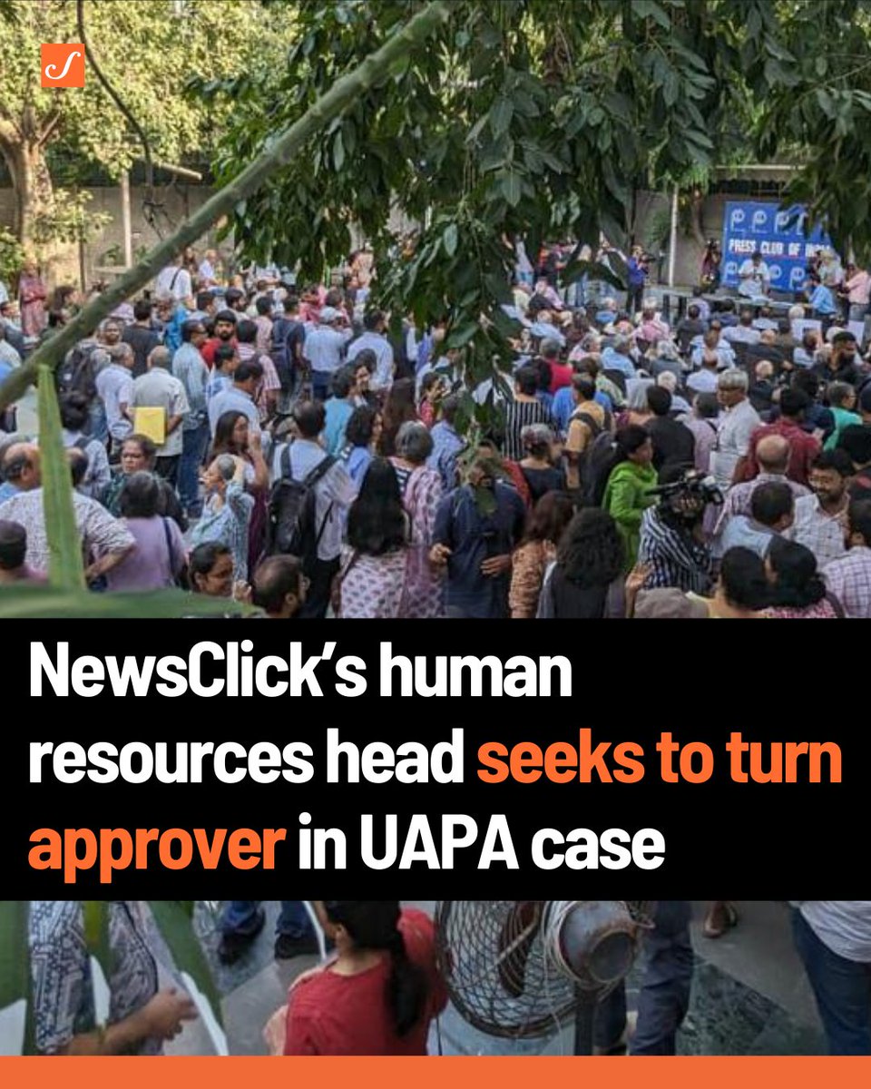 scroll_in's tweet photo. This comes three days after the court granted the Delhi Police’s special cell 60 more days to complete its investigation against the news portal.

https://t.co/Tbs5CqKl3G

#newsclick #newsclickcase #delhipolice #uapacase https://t.co/vO98yLv5KC