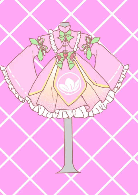 桃なお洋服これからキャラクター描いていきます#創作イラスト 
