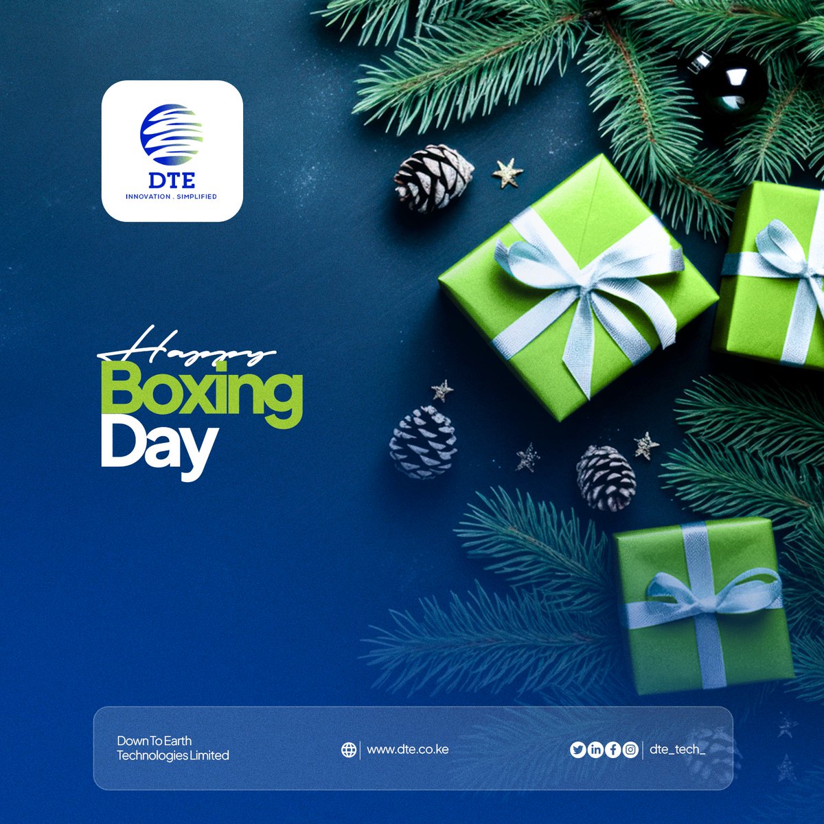 DTE_Tech_'s tweet photo. Happy Boxing Day!
Let's all take a moment to reflect on the year gone by and celebrate the achievements, big or small.
#BoxingDay #Gratitude #Reflection #NewBeginnings #Celebration #Goals2024 https://t.co/IFzhJEZGm3