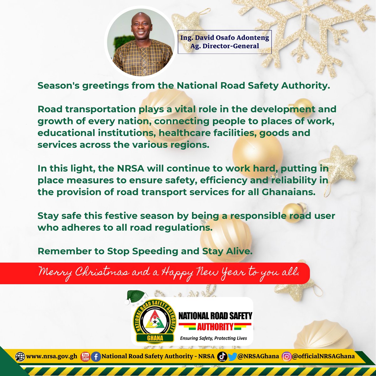 Remember to Stop Speeding and Stay Alive this festive season