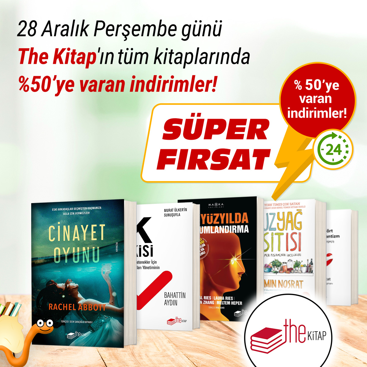 kitapyurducom's tweet photo. 🛍 Sepetleri Hazırlayın🤗
📆 28 Aralık Perşembe günü The Kitap'ın tüm kitaplarında %50'ye varan indirimler Kitapkurtlarını bekliyor🎉
https://t.co/iEceQpyL6p
#KitapYurdu #TheKitap #KitapKurtları https://t.co/qy7OuASk9s