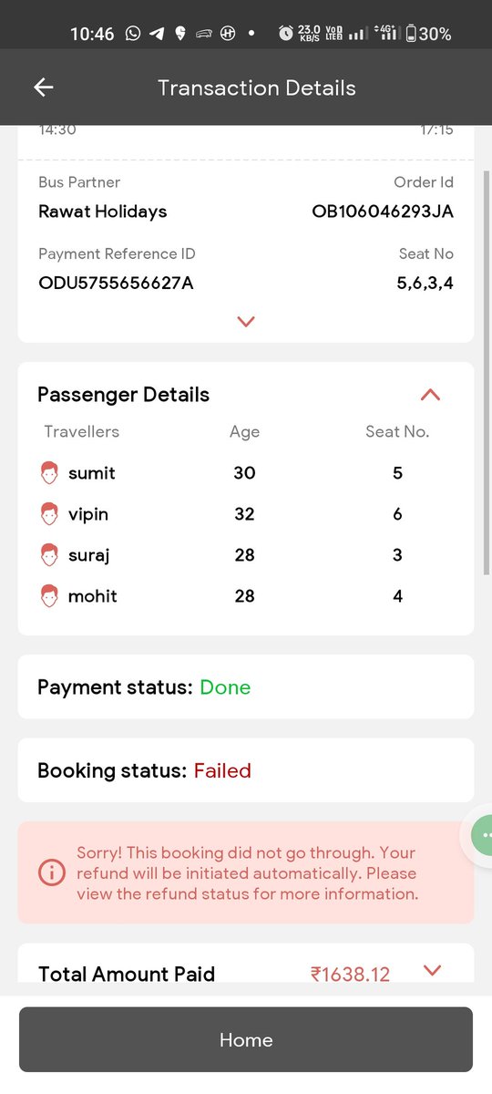 immohitkundu's tweet photo. @abhibus 
I have done a bus ticket of rawat travels yesterday and after payment completed, ticket was not confirmed.
Please look into this https://t.co/UU4smy9rtG
