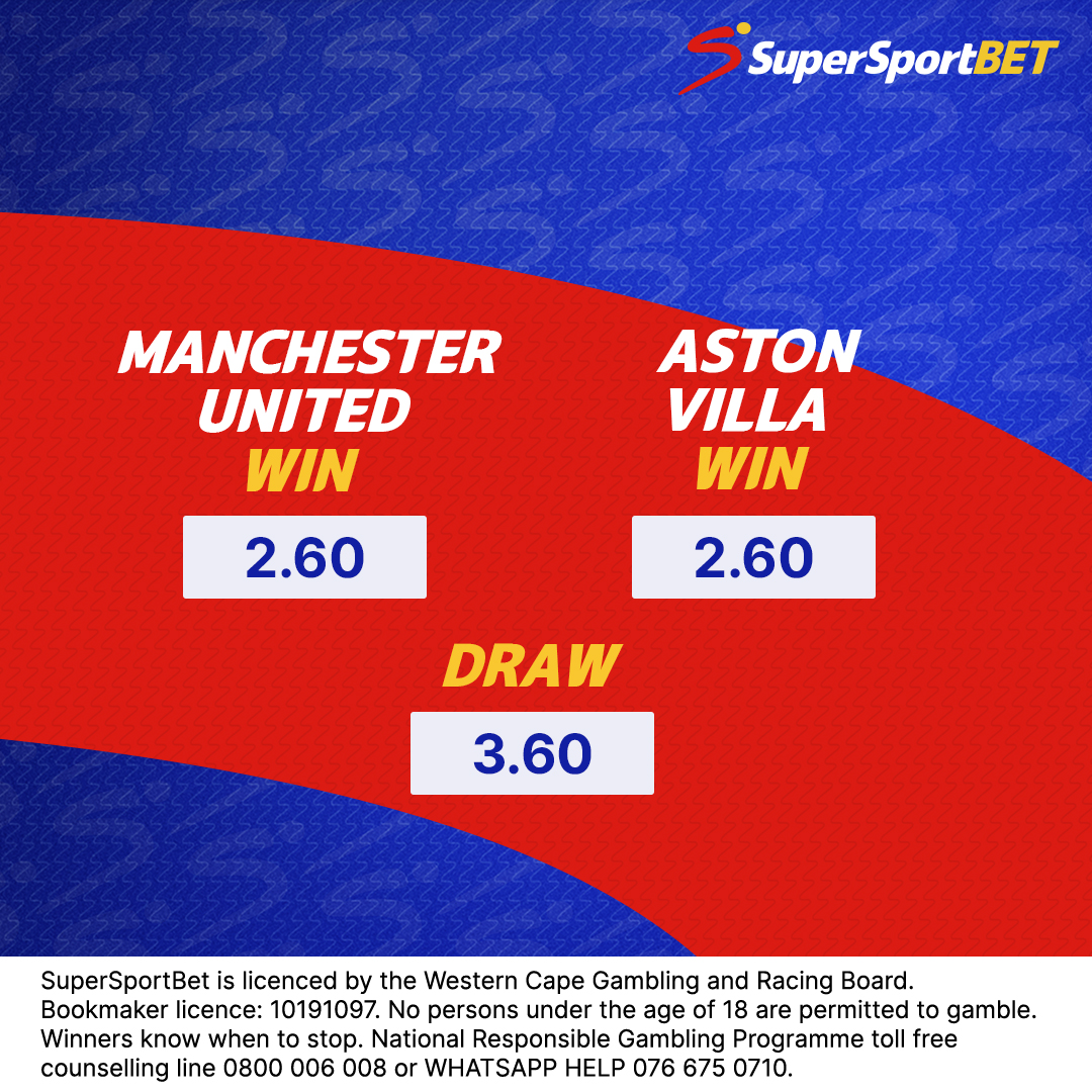 SuperSportBETza's tweet image. Will the high-flying Aston Villa get another win against the men from Manchester? Here’s what the odds are telling us.

🕣22h00
👀 Channel 2️⃣0️⃣3️⃣
💰 tinyurl.com/4w8y8rb8
 
It’s time to #BackYourself!