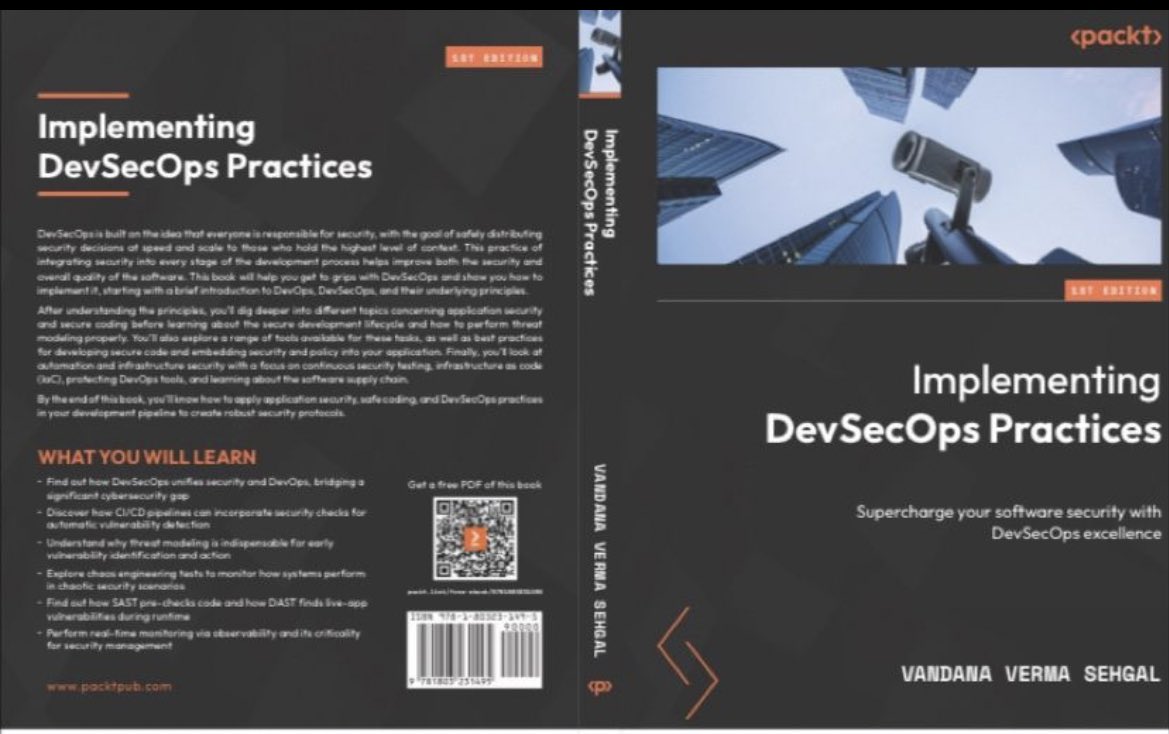 I wanted to share an excited news Packt has given me #Christmas #Birthday and #Newyear Gift.

i just published my first book, Implementing DevSecOps Practices: Supercharge your software security with DevSecOps excellence. 📚

amzn.eu/d/09EZiOa

#firstbook #bookpublished