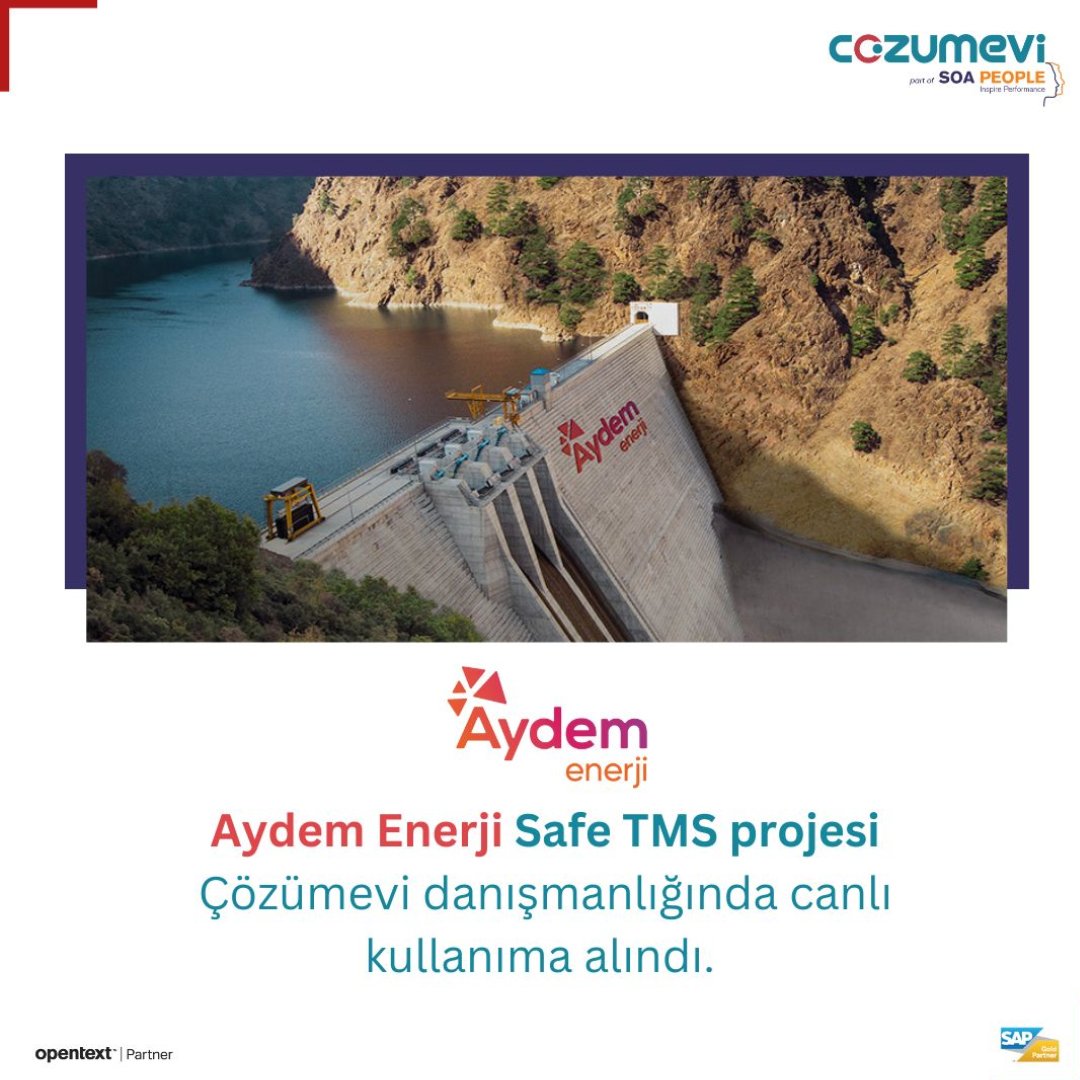 Aydem Enerji Safe TMS projesi Çözümevi danışmanlığında canlı kullanıma alındı. Projede emeği geçen herkese teşekkür ederiz