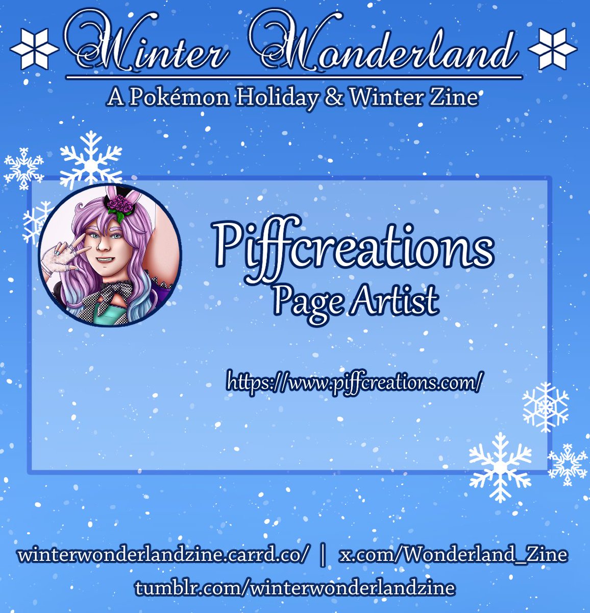 Wonderland_Zine's tweet photo. ⛄CONTRIBUTOR SPOTLIGHTS!⛄

❄️Paimy (@Paimy_art)
❄️parashy
❄️Pecan Pie (@hanseatiic)
❄️Piffcreations https://t.co/0UMUBWcaqh