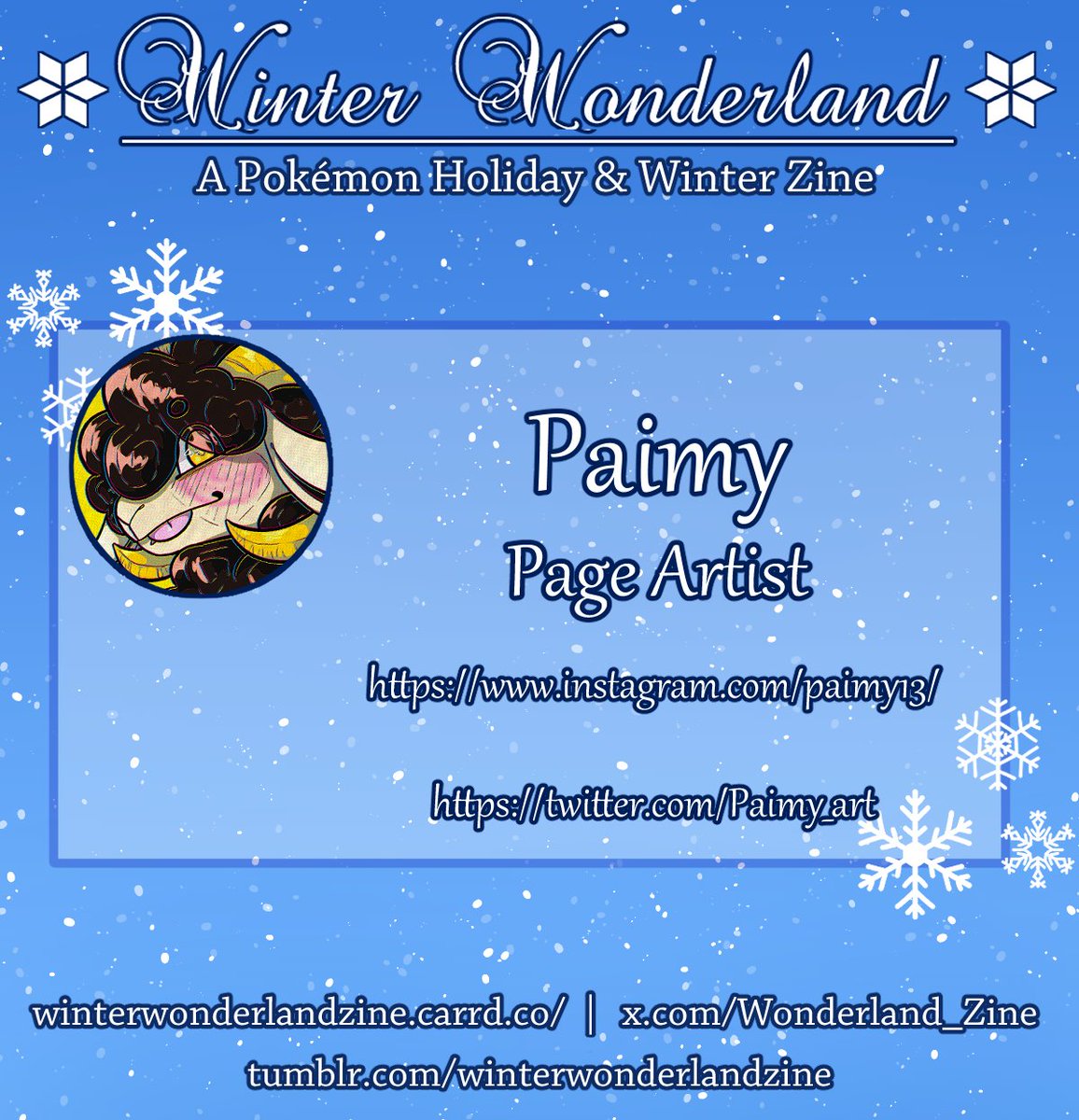 Wonderland_Zine's tweet photo. ⛄CONTRIBUTOR SPOTLIGHTS!⛄

❄️Paimy (@Paimy_art)
❄️parashy
❄️Pecan Pie (@hanseatiic)
❄️Piffcreations https://t.co/0UMUBWcaqh