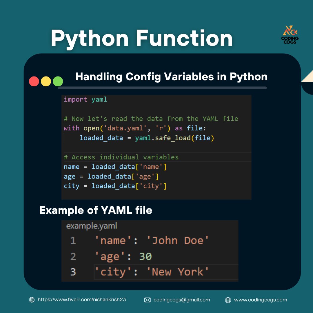 📜YAML file advantage in Python! 

📷 YAML: The human-friendly config language. 
📷 Neat Python-esque indentation for clarity. 
📷Keep your config file properly

#Python #YAML #DevOps #CodingExcellence #Python #letsconnect #Python #CodingTips #DevTools #PythonProgramming