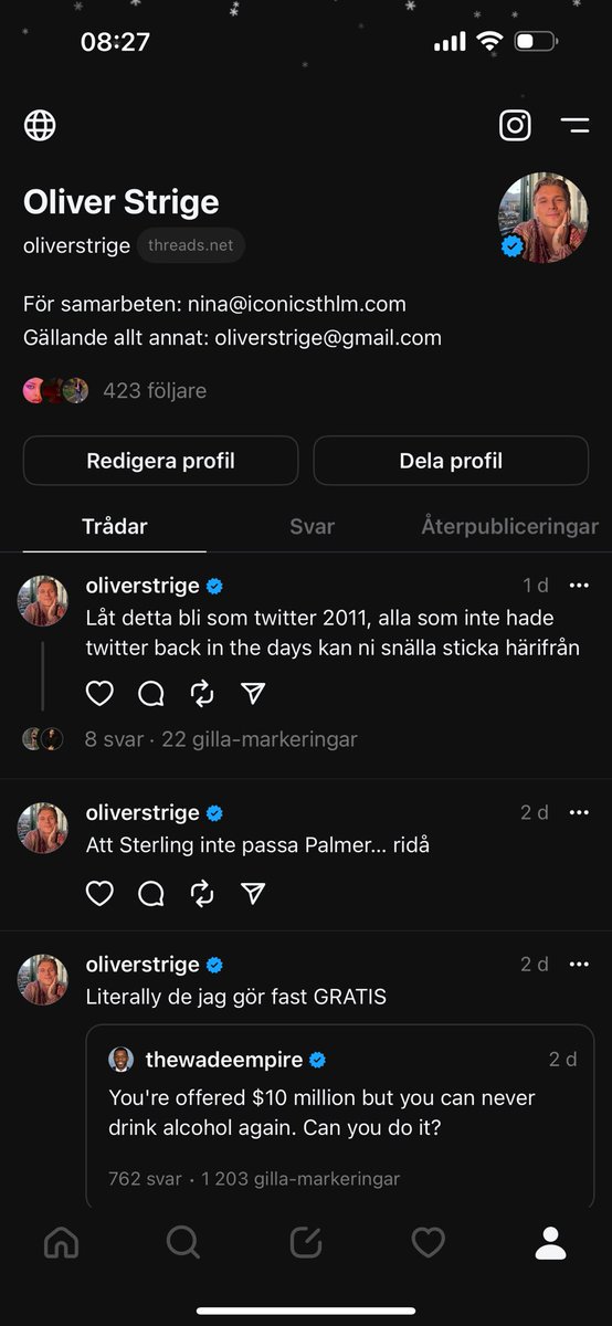 Följ mig på Threads. 
Min tid på twitter är över