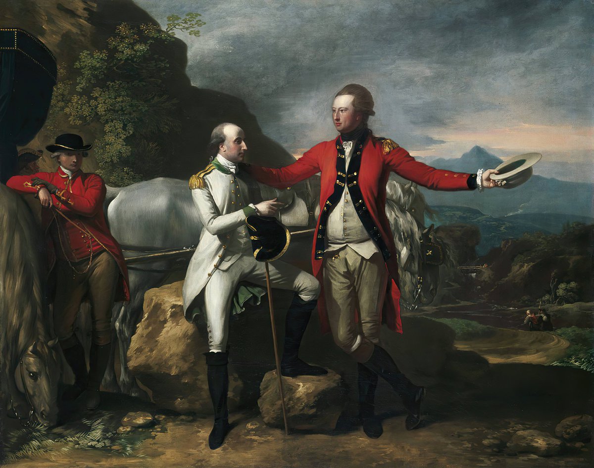 YouyouWenzi's tweet photo. Two Officers and a Groom in a Landscape (1777)_Benjamin West
#BenjaminWest #art