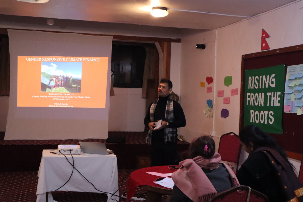 Three days capacity building of our provincial members  from Dolpa, Bhojpur, Palpa, Janakpur, lalitpur, Bardiya, Gorkha, Kailali, on gender and climate justice. #Risingfromroots