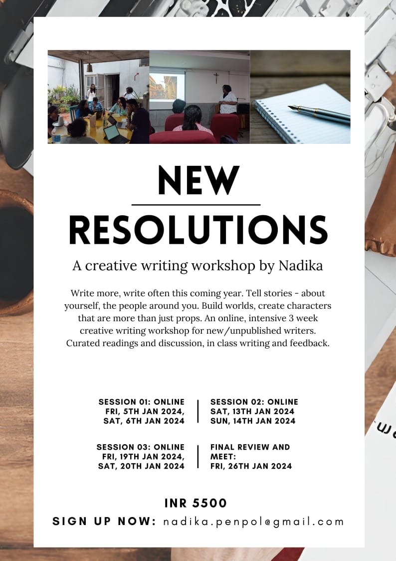 If your resolution for 2024 is to write more, Nadika is conducting a three week workshop to get you started. This is ONLINE! Email her - all details below. #WritingWorkshop #CreativeWriting #ShortStoryWriting