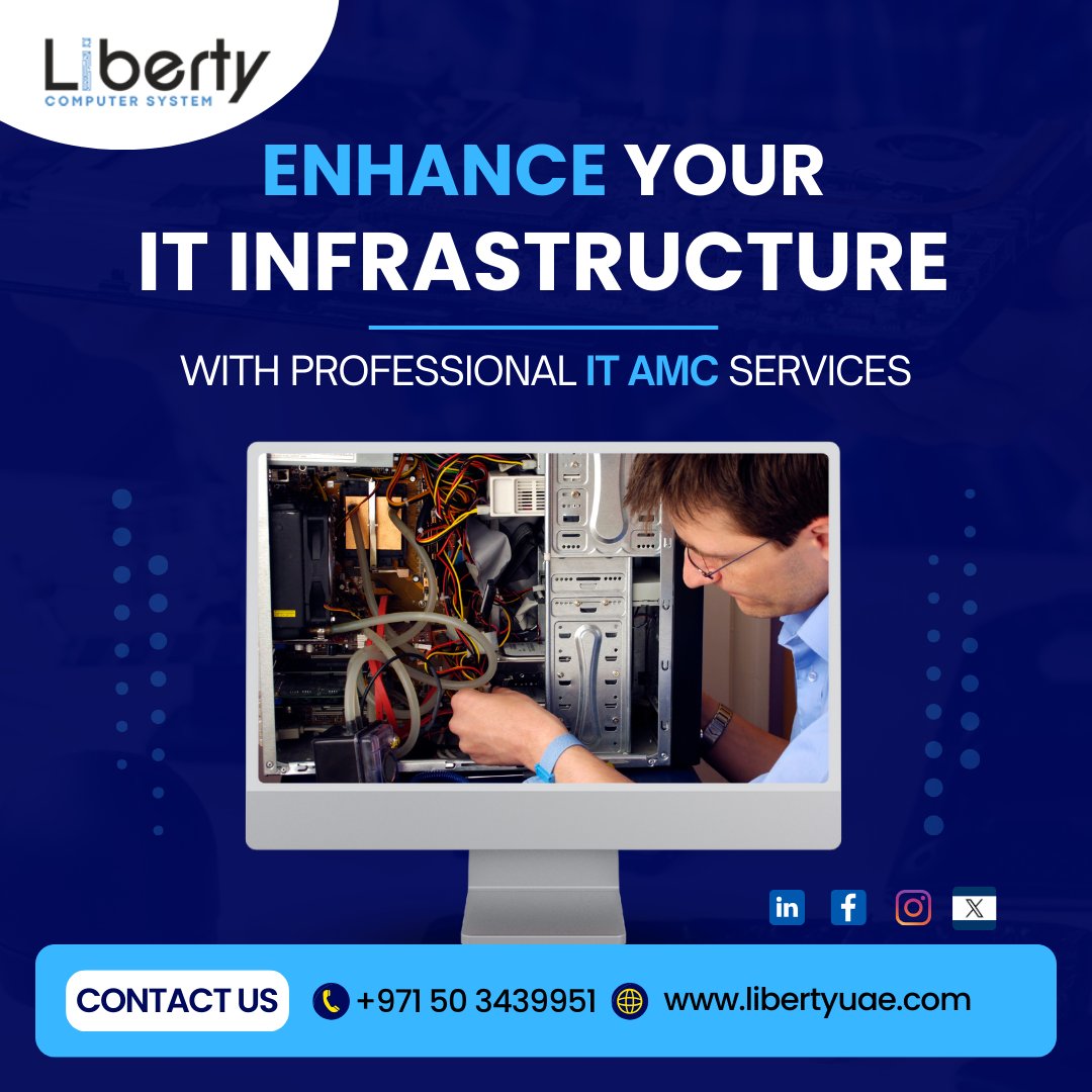 LibertyLLC2's tweet image. Upgrade your business with expert IT AMC Services. Elevate your IT infrastructure for seamless operations and unmatched reliability. Trust professionals for optimal performance and peace of mind.

🌐libertyuae.com

#libertyuae #DubaiTechSolutions #ITSupportDubai