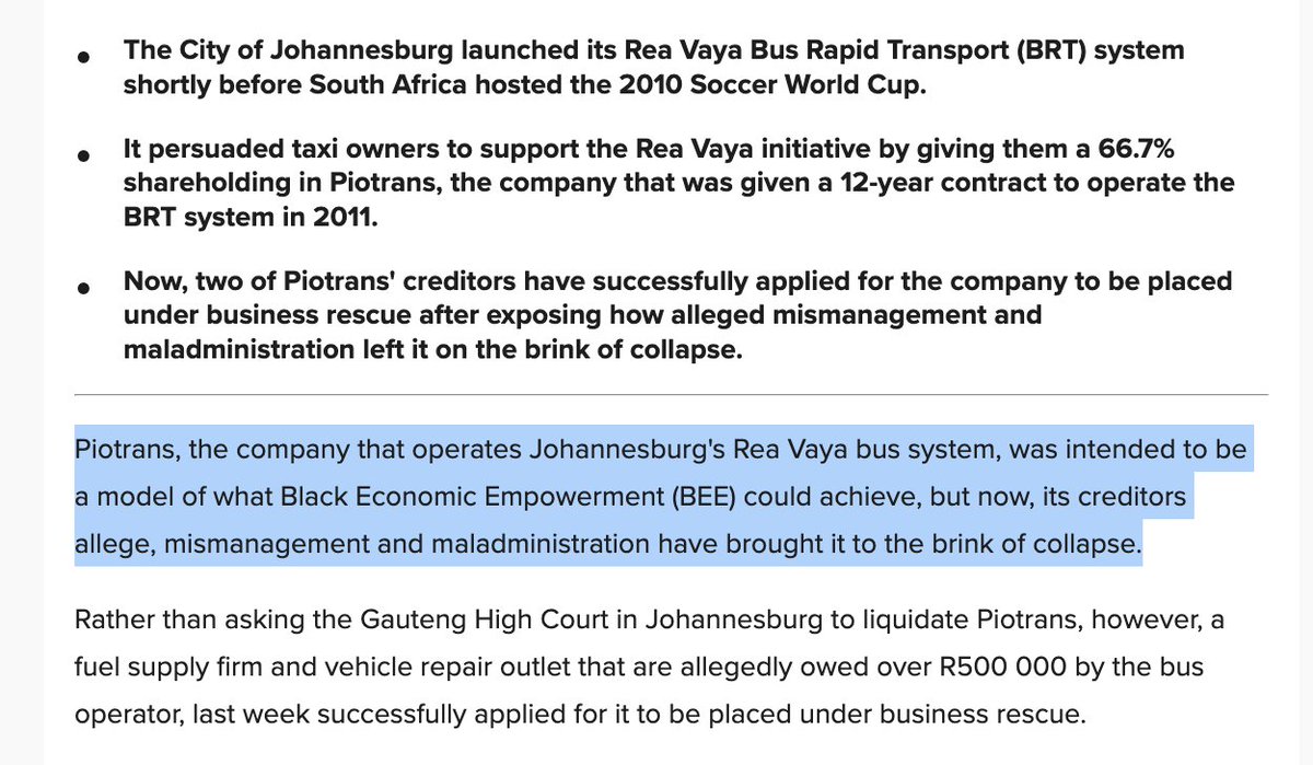 BBBEE fails again... but hey, let's keep on trying, eventually, there will be one success story amongst all the failures.